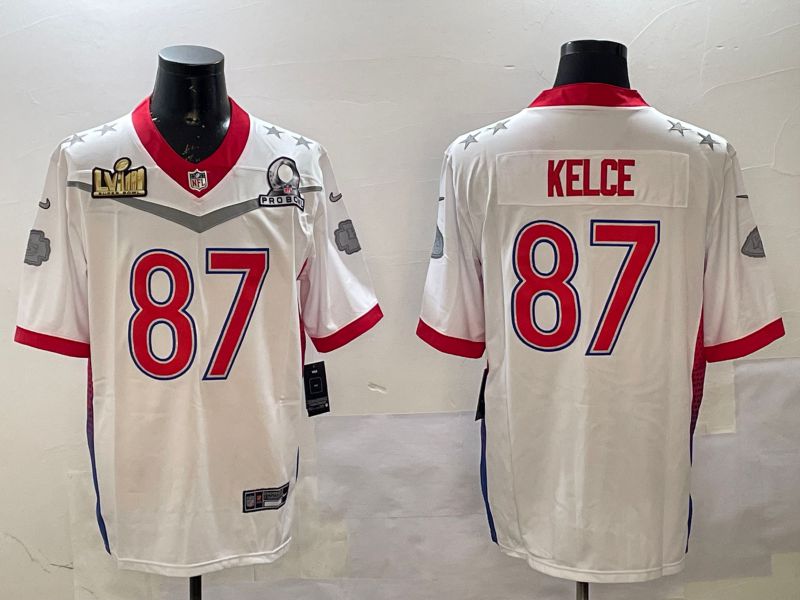 Men Kansas City Chiefs #87 Kelce White All star 2025 Nike Vapor Limited NFL Jersey style 2
